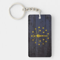 Indiana statlig flagga på gammalt Wood korn