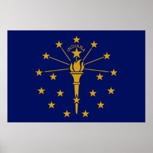 Indiana Statlig flagga Poster