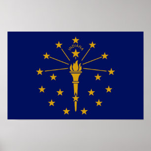 Indiana Statlig flagga Poster
