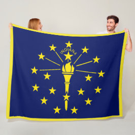 Indiana Statlig flagga Print Patriotc Fleecefilt