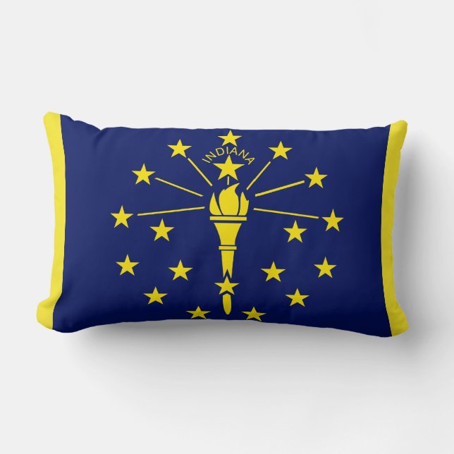 Indiana Statlig flagga Print Patriotic Lumbarkudde (Framsida)