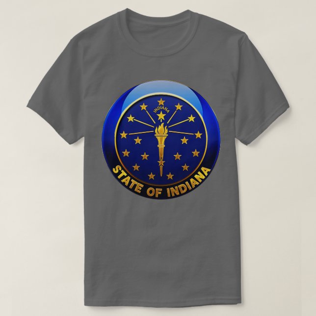 Indiana Statlig flagga Roundel Design T Shirt (Design framsida)