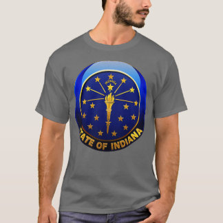 Indiana Statlig flagga Roundel Design T Shirt