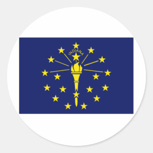 Indiana Statlig flagga Runt Klistermärke