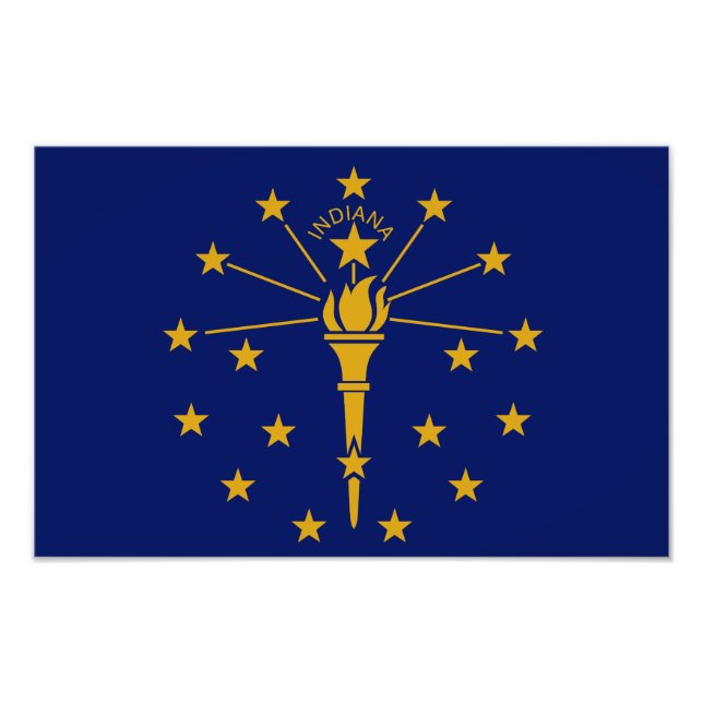 Indiana Statlig flagga USA Fototryck (Framsidan)