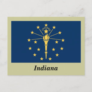 Indiana Statlig flagga Vykort