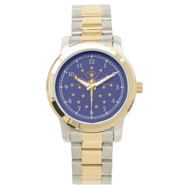 Indiana Statlig flagga Watch Design Armbandsur (Framsida)
