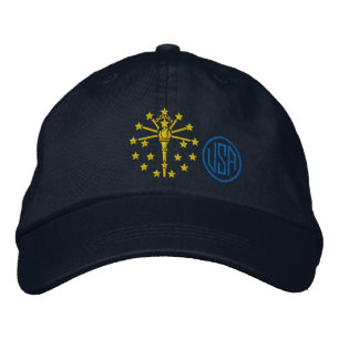 Indiana statlig flaggadesign broderad keps