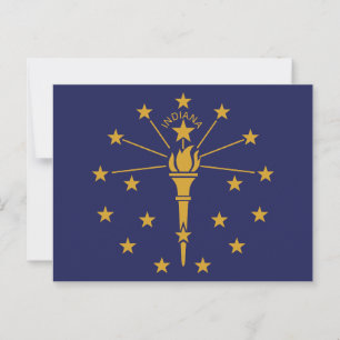 Indiana Statsflagga Hoosier State Fackla 19 Stjärn Vykort