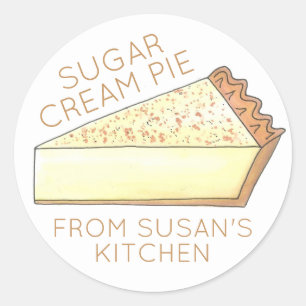 Indiana Sugar Cream Paj Homemade Baked av Runt Klistermärke