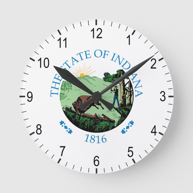 Indiana-tecken Rund Klocka (Framsida)