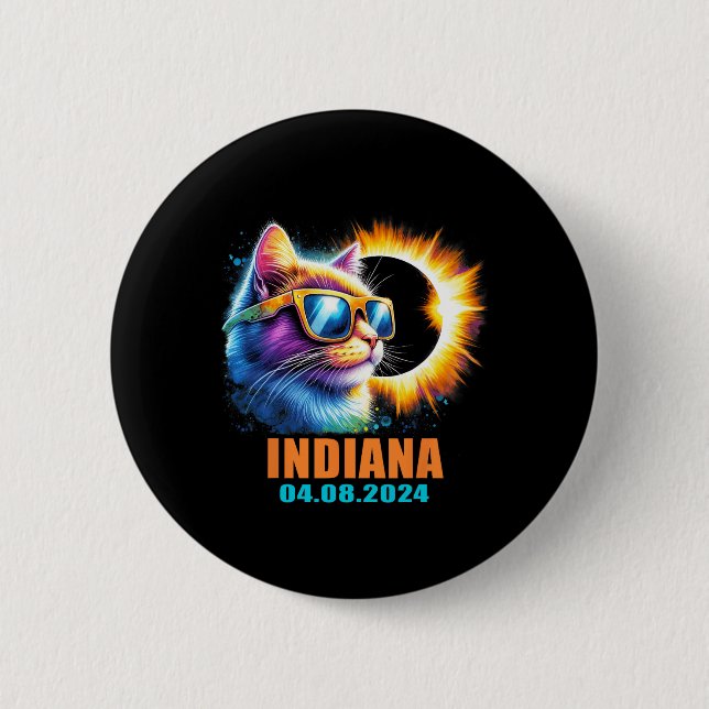 Indiana Total Solar Eclipse 2024 Cat Solar Eclipse Knapp (Framsida)