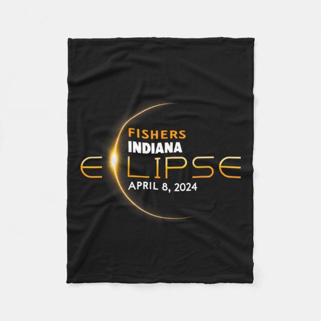 Indiana Total Solar Eclipse 2024 Fleecefilt (Framsidan)
