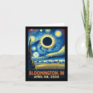 Indiana Total Solar Eclipse 2024 Starry Night Kort