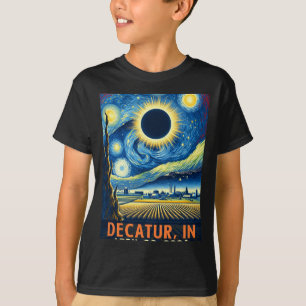 Indiana Total Solar Eclipse 2024 Starry Night T Shirt