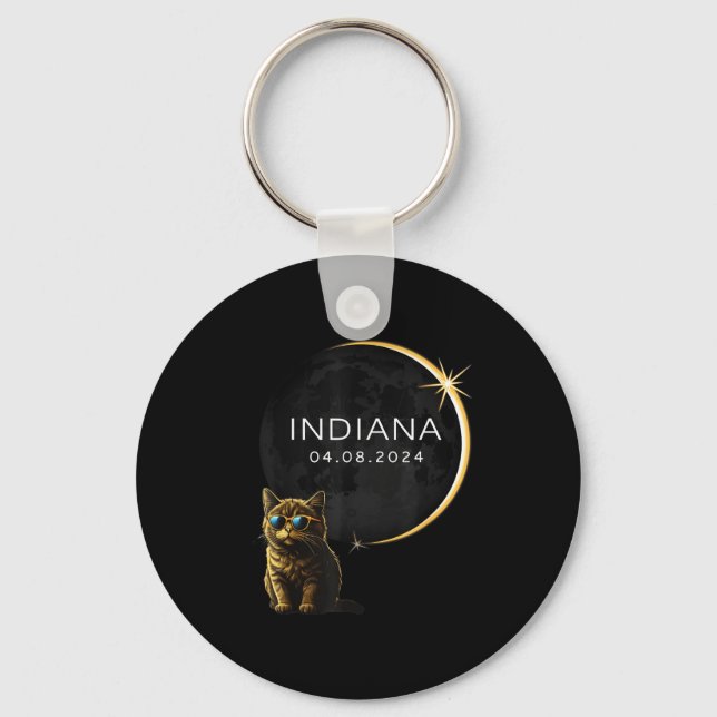 Indiana Total Solförmörkelse Katt Nyckelring (Framsida)