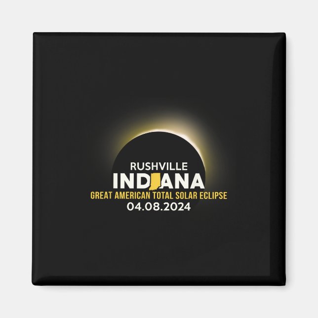 Indiana totalt i Solar Eclipse 2024 Magnet (Framsidan)