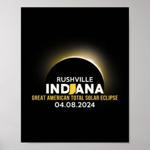 Indiana totalt i Solar Eclipse 2024 Poster