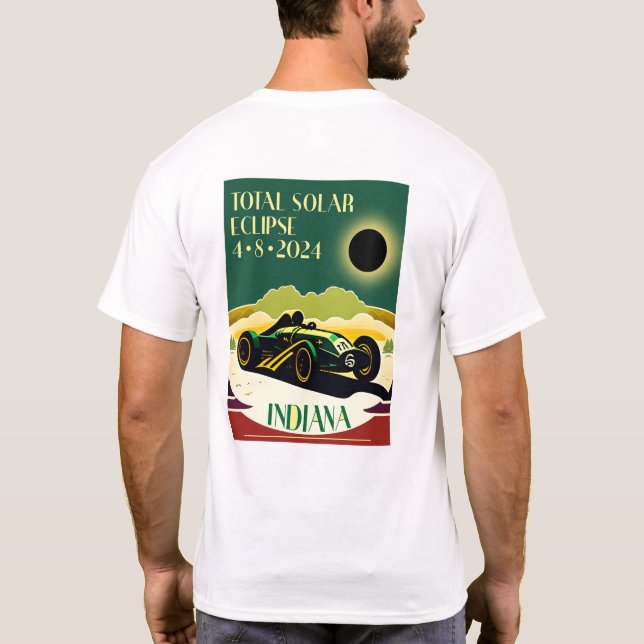 Indiana Travel Poster Eclipse två sida T Shirt (Baksida)