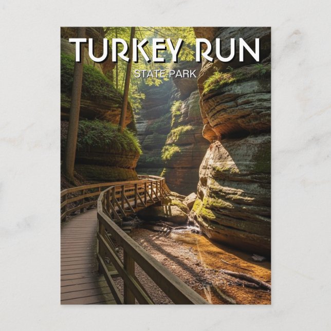 Indiana Turkey Run State Park Travel Vykort (Framsida)