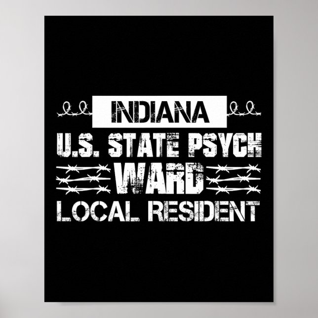 Indiana U.S. Inmate Psych Ward County State Jail H Poster (Framsidan)