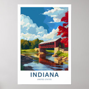 Indiana United Stater Travel Print Poster