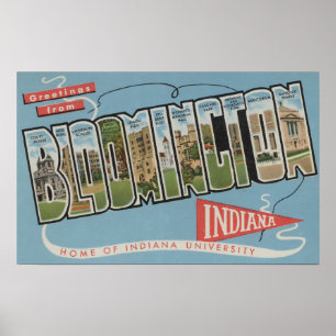 Indiana universiteten - stora brevplatser poster