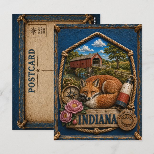 Indiana Vintage Resa Vykort (Fram/baksida)