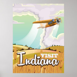 Indiana vintage resoraffisch poster
