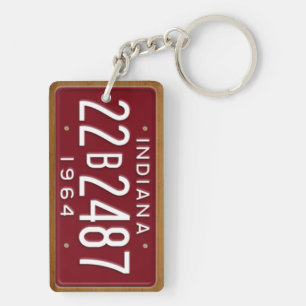 Indiana vintageregistreringsskylt 1964 Keychain