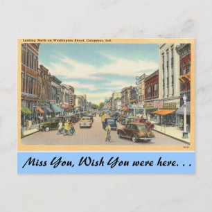 Indiana, Washington Street, Columbus Vykort