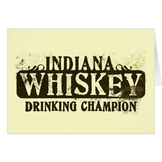 Indiana Whiskey som dricker mästare Hälsningskort (Framsidan Horizontal)