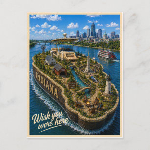 Indiana Wish You Were Here State-serien Vykort