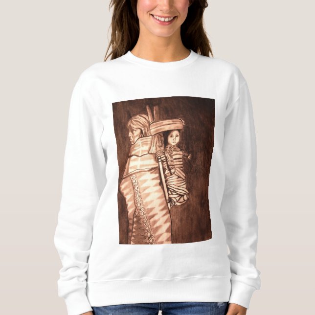 INDIANAMOSK MODER OCH PAPOOSE    T SHIRT (Framsida)