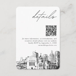 Indianapolis Bröllop Modern Details QR-kod Tilläggskort