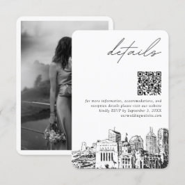 Indianapolis Bröllop Modern Details QR-kod Tilläggskort