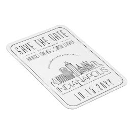 Indianapolis Bröllop Stylized City Spara datumet Magnet
