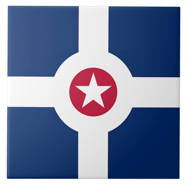 Indianapolis City Flagga Tile Kakelplatta (Framsidan)