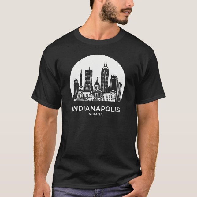 Indianapolis City Indiana T Shirt (Framsida)