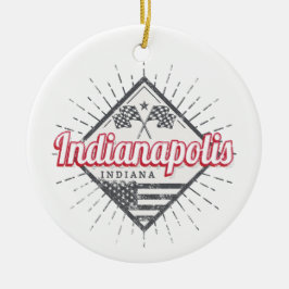 Indianapolis City Indiana United Stater USA Julgransprydnad Keramik