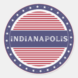 Indianapolis City Pride-märke – amerikansk identit Runt Klistermärke