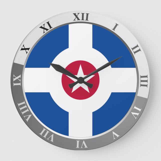 Indianapolis flagga Large Clock Stor Klocka (Framsida)