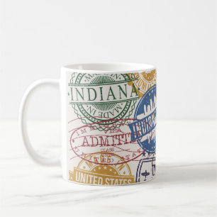 Indianapolis Frimärke: Travel Seal Set. Kaffemugg