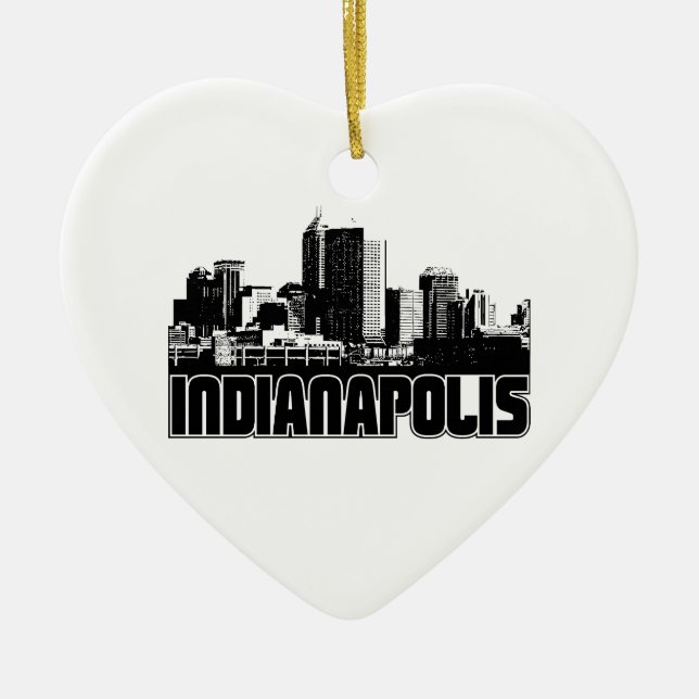 Indianapolis horisont julgransprydnad keramik (Framsidan)