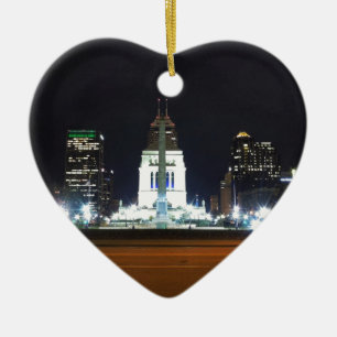 Indianapolis horisont på natten julgransprydnad keramik