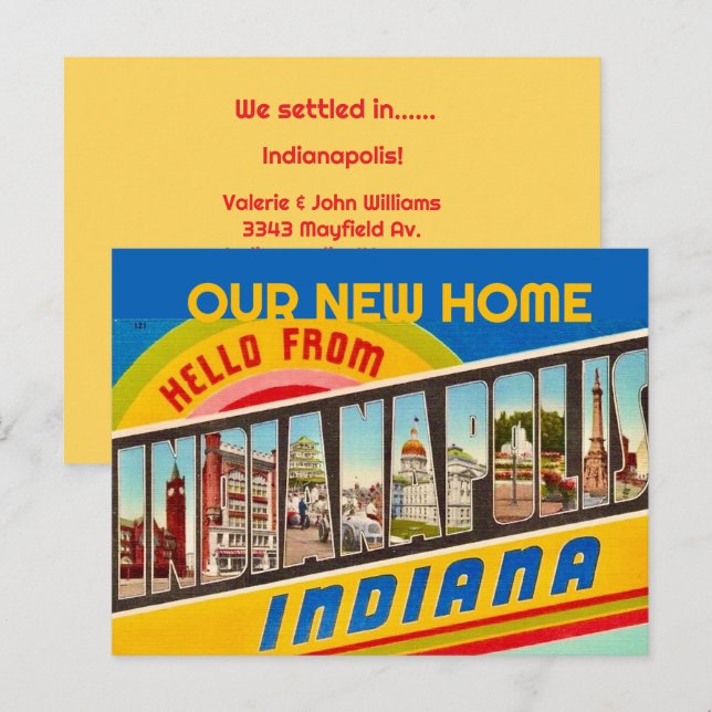 Indianapolis IN Hälsningsmeddelande Vykort (Fram/baksida)