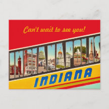 Indianapolis IN vykort med meddelande