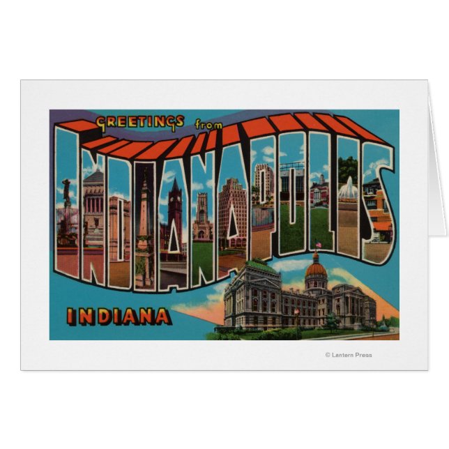 Indianapolis, Indiana (Capital Byggnad) Hälsningskort (Framsidan Horizontal)