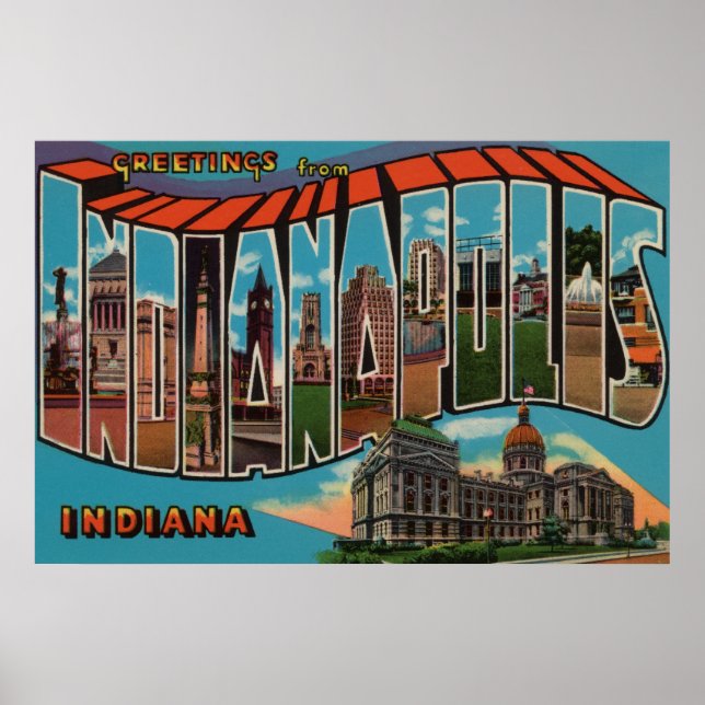 Indianapolis, Indiana (Capital Byggnad) Poster (Framsidan)