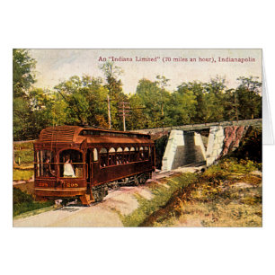 Indianapolis Indiana elektrisk Trolley 1915 Hälsningskort